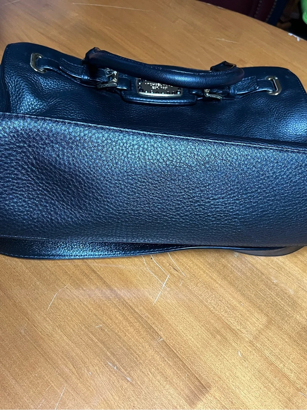 Michael Kors Hamilton Metallic Black Leather Tote Bag - Women Purse